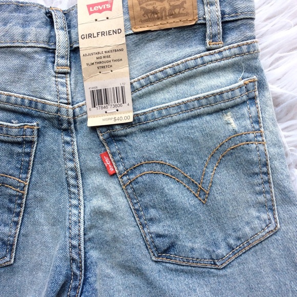 🎈SALE🎈NWT Levi’s Girl’s Distressed Girlfriend Skinny - Picture 4 of 6